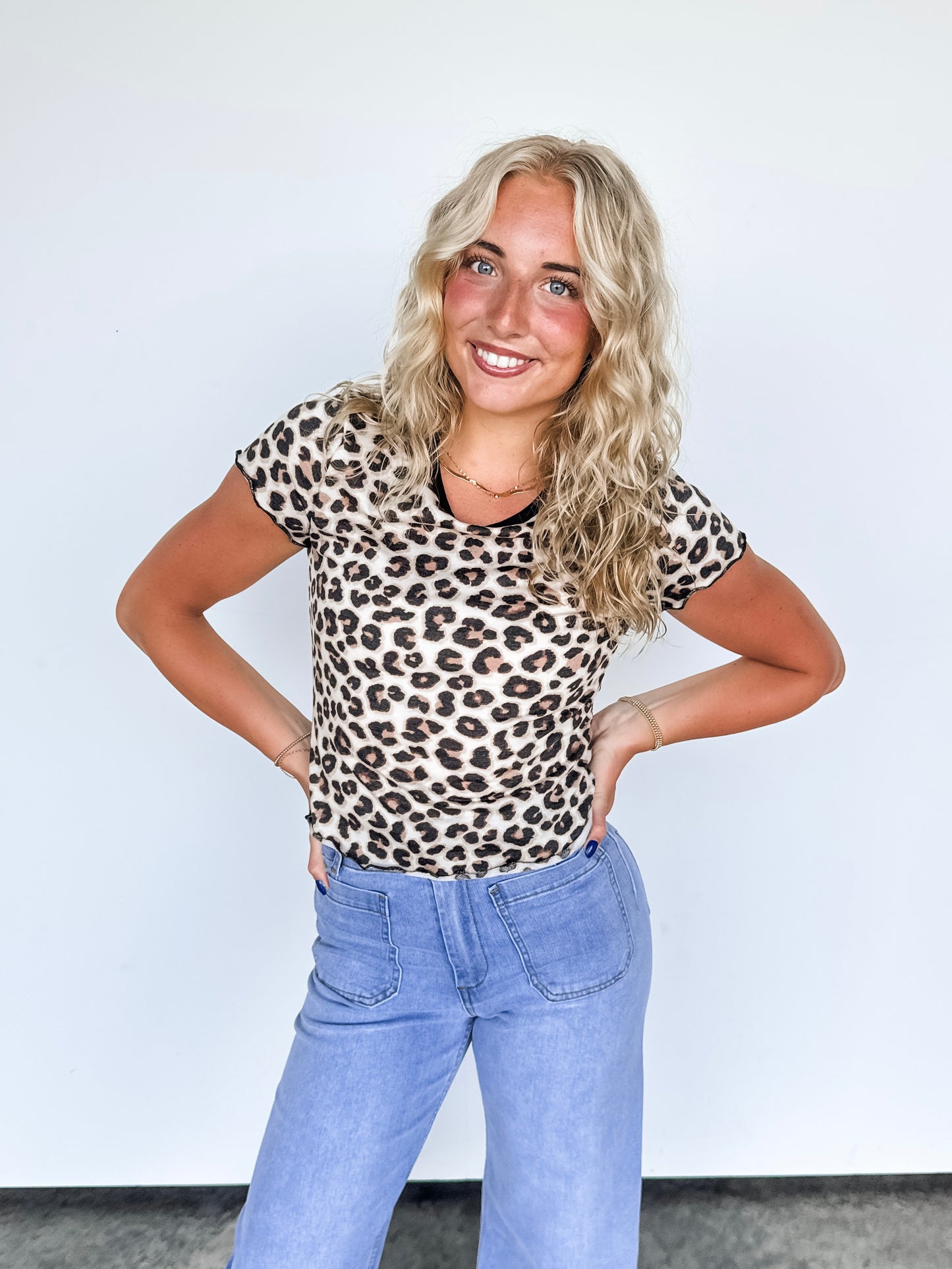 Leopard Short Sleeve Basic Tee
