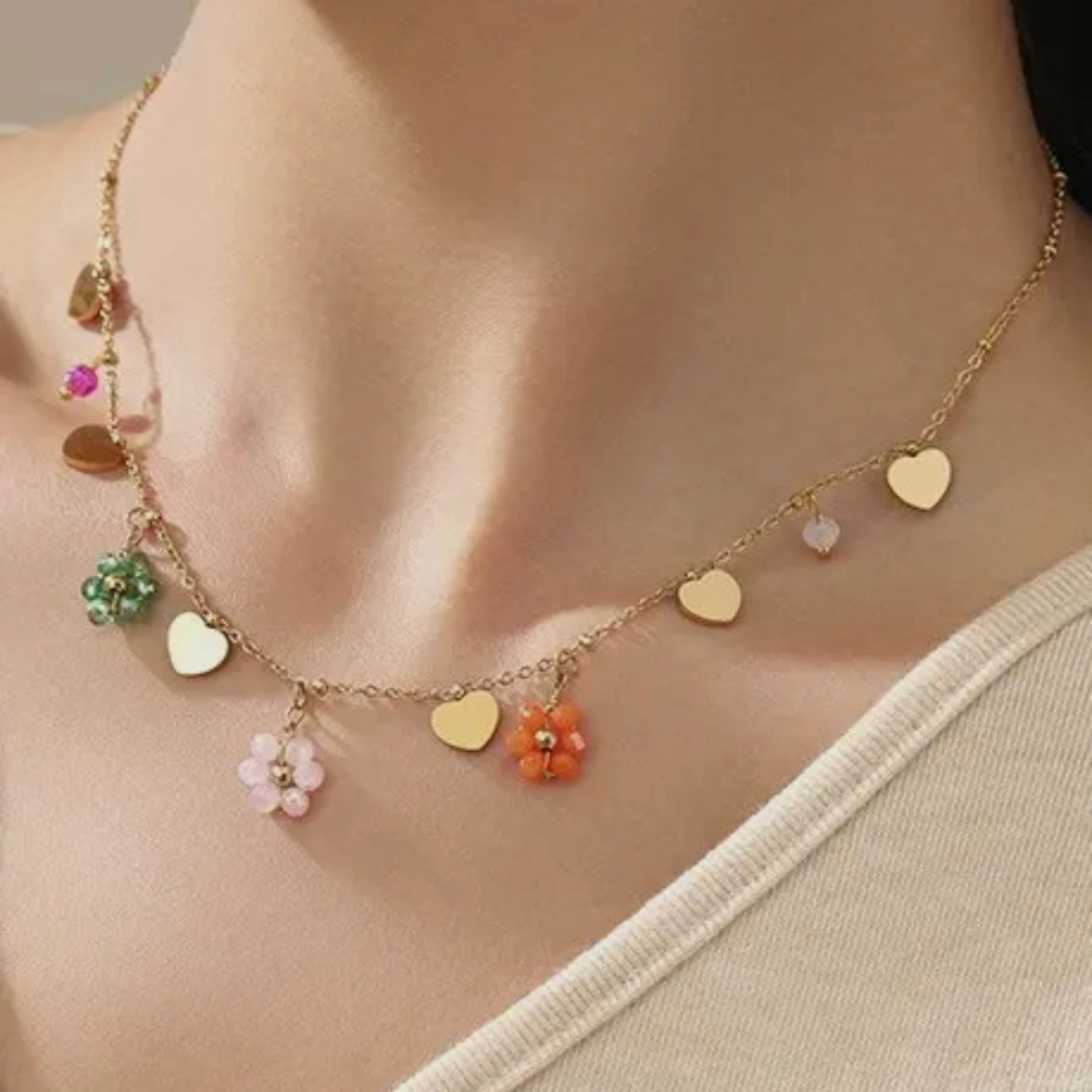 Floral Seedbead Necklace