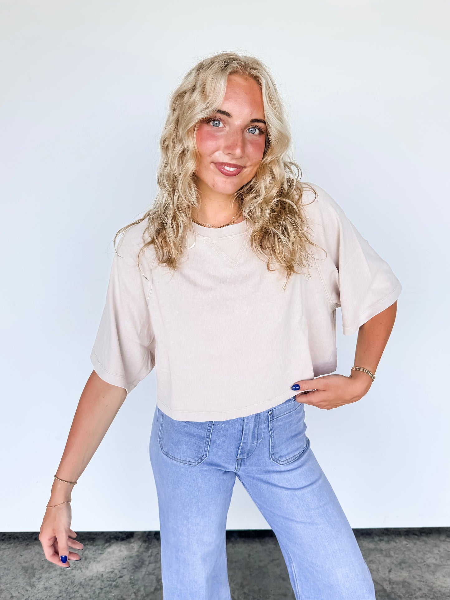 Taupe Mineral Washed Tee