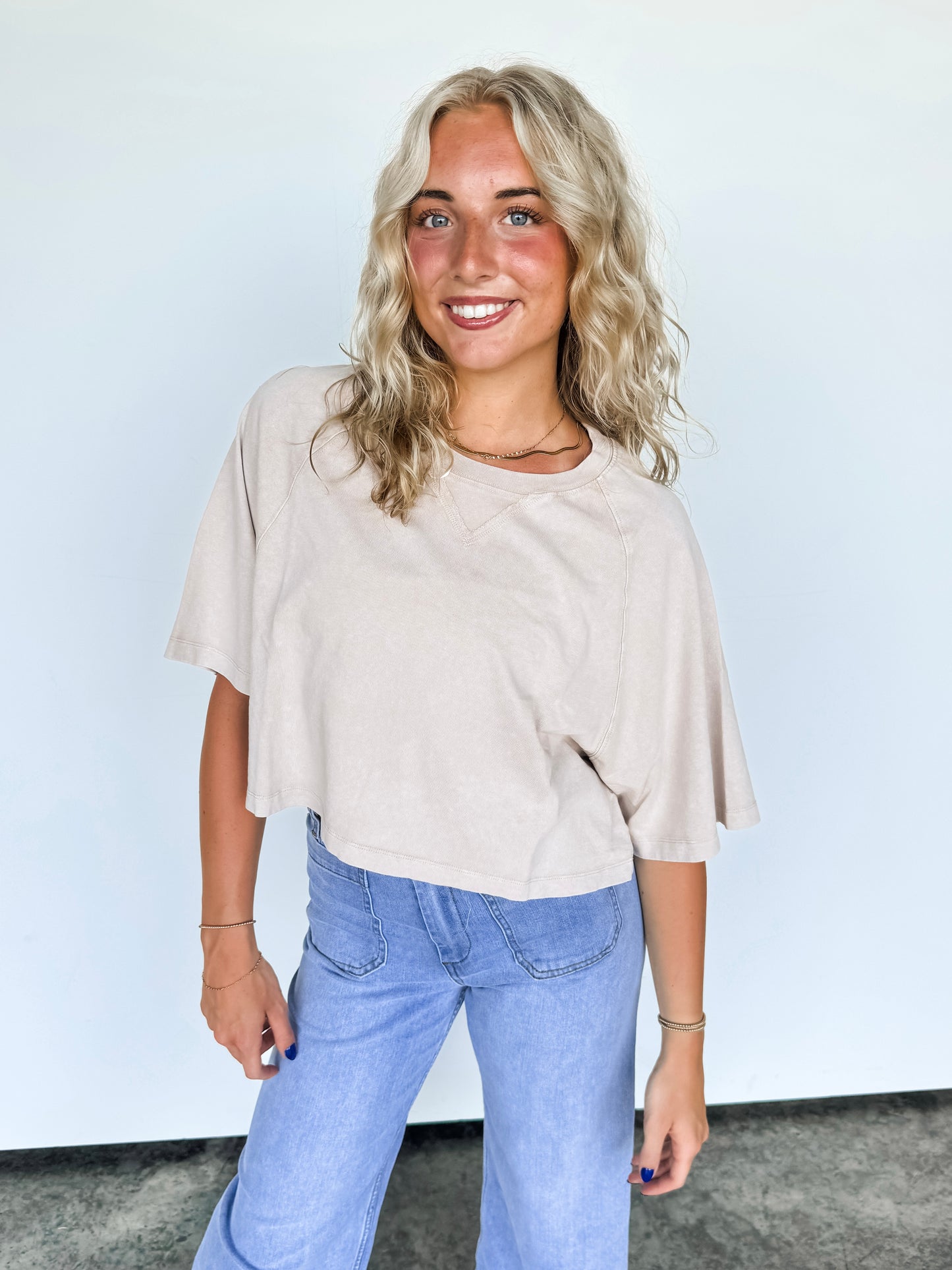 Taupe Mineral Washed Tee