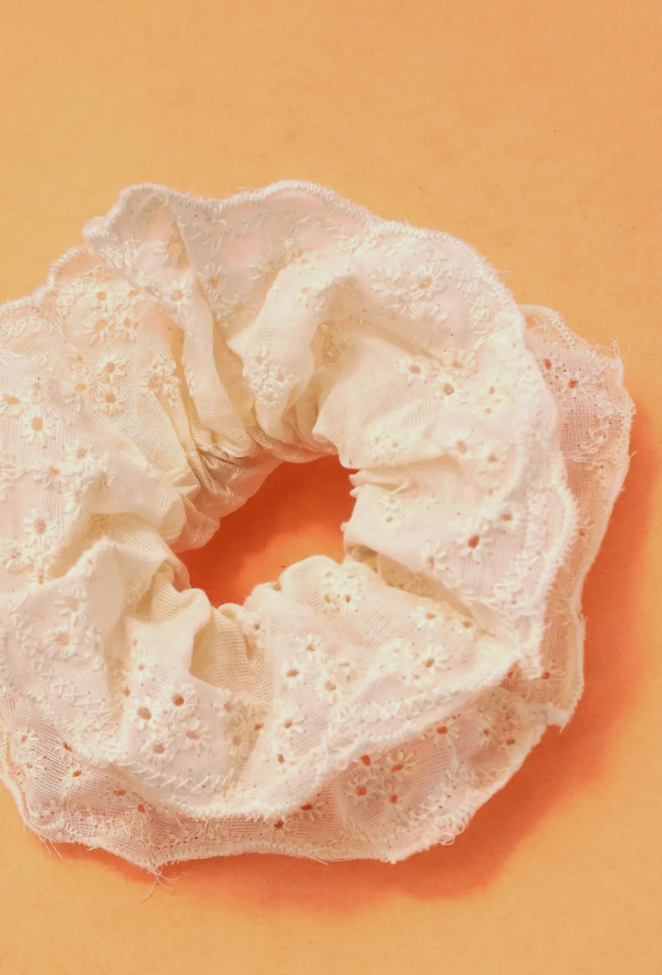 Ivory Eyelet Oversized Scrunchie
