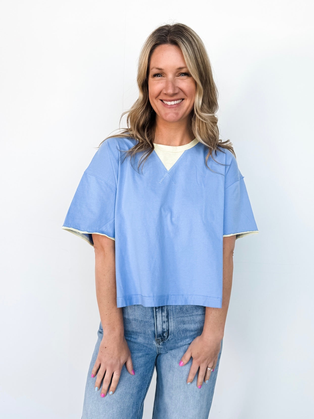 Periwinkle Blue Contrast Tee