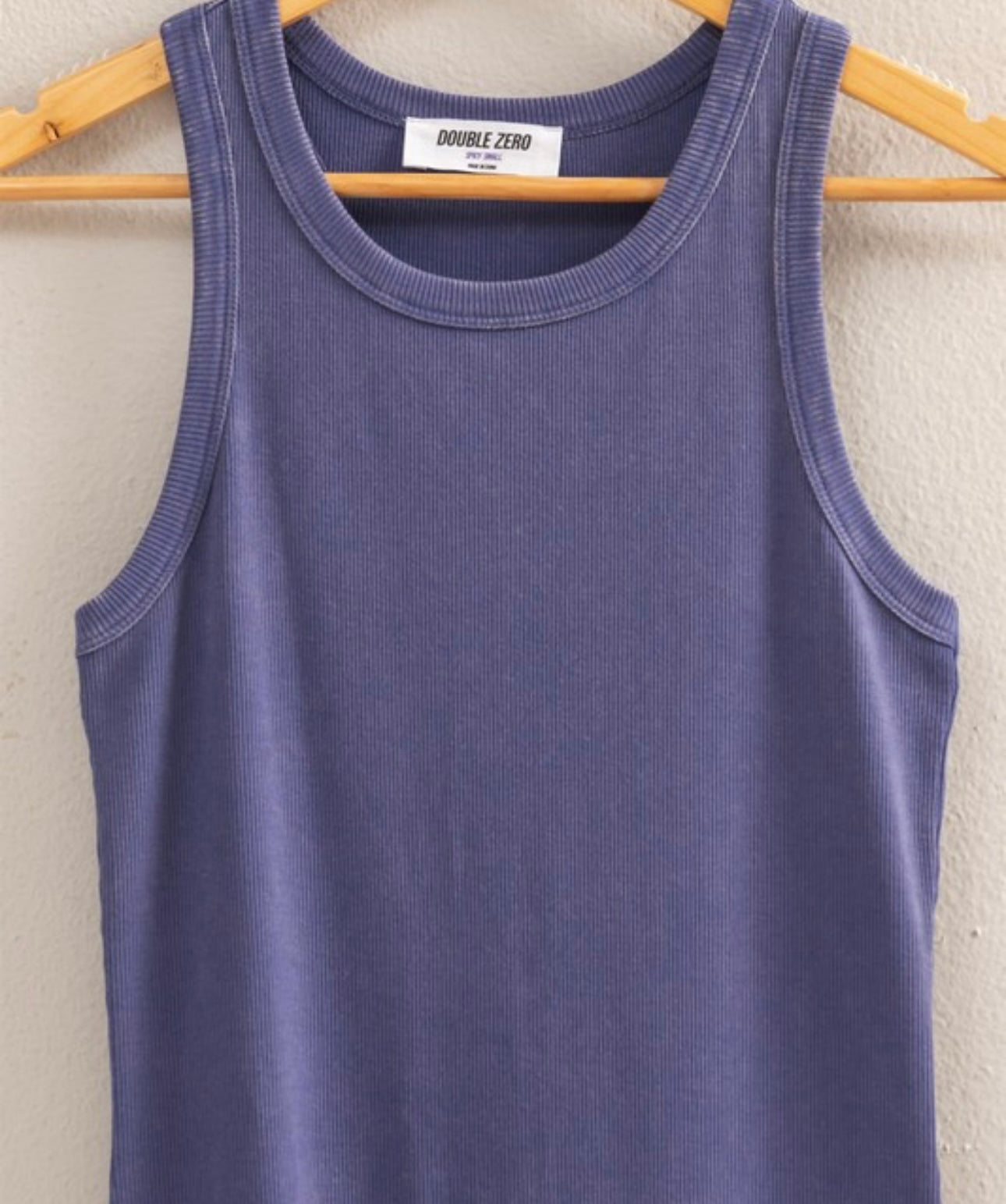 Dusty Indigo Ribbed Tank Dress