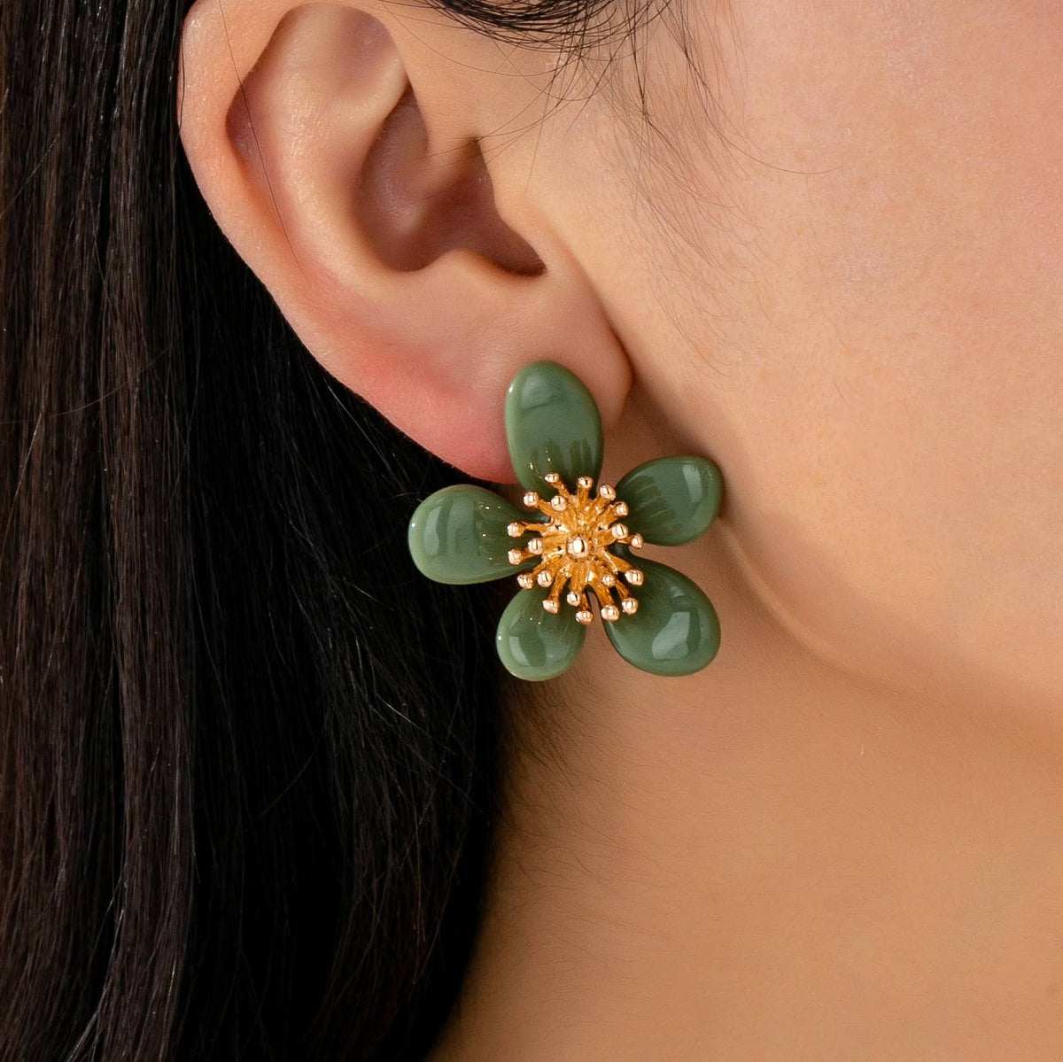 Vintage Floral Gold Earrings