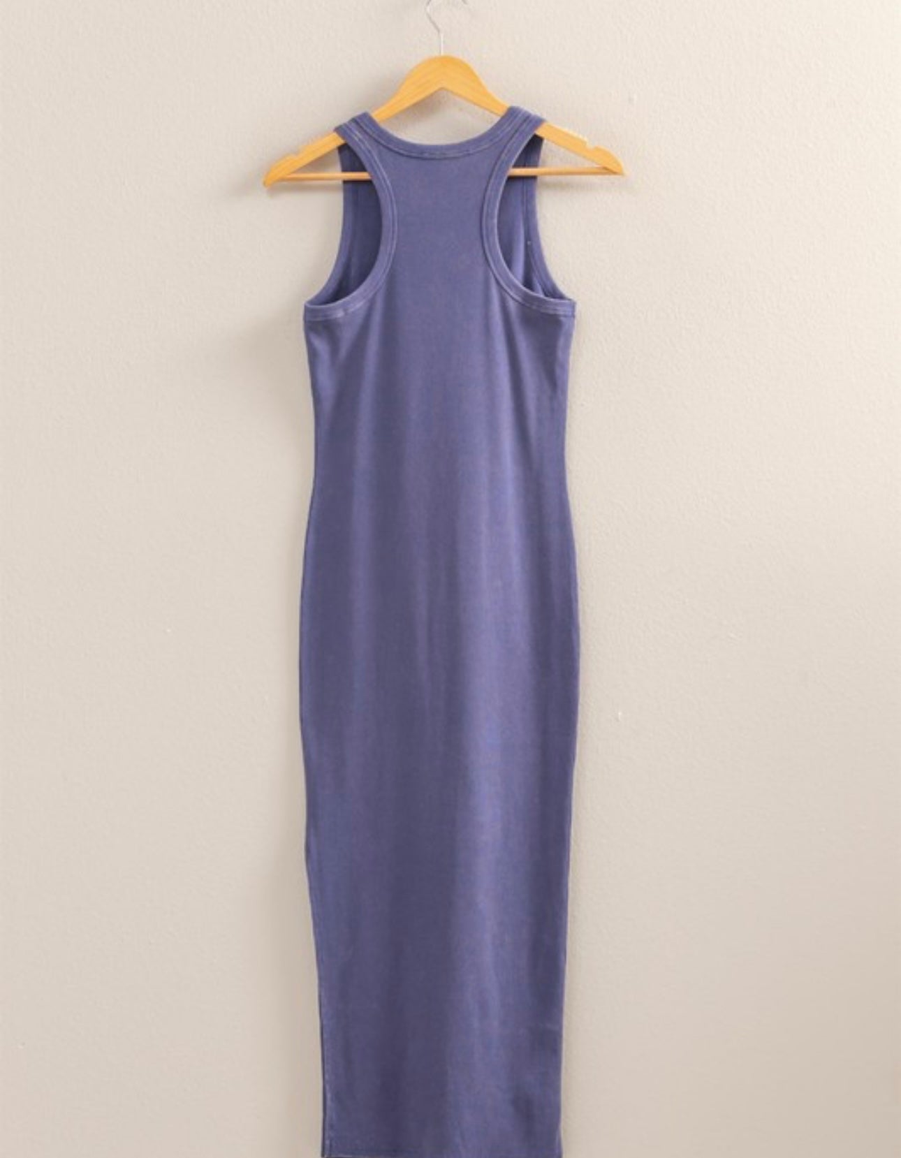 Dusty Indigo Ribbed Tank Dress