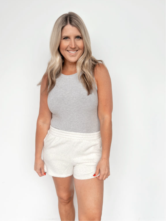 Heathered Oatmeal Comfy Shorts