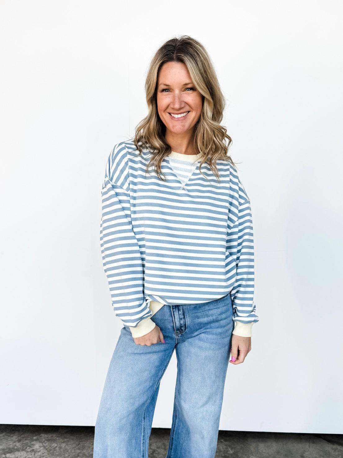 Blue Striped Crewneck