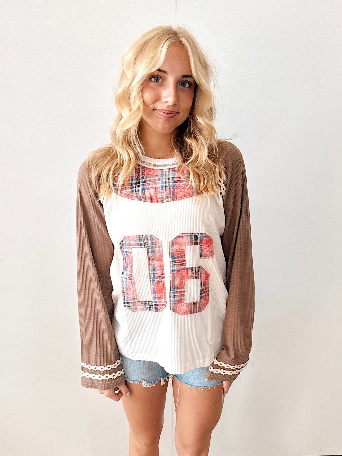 Chocolate Mixed Print Jersey Top