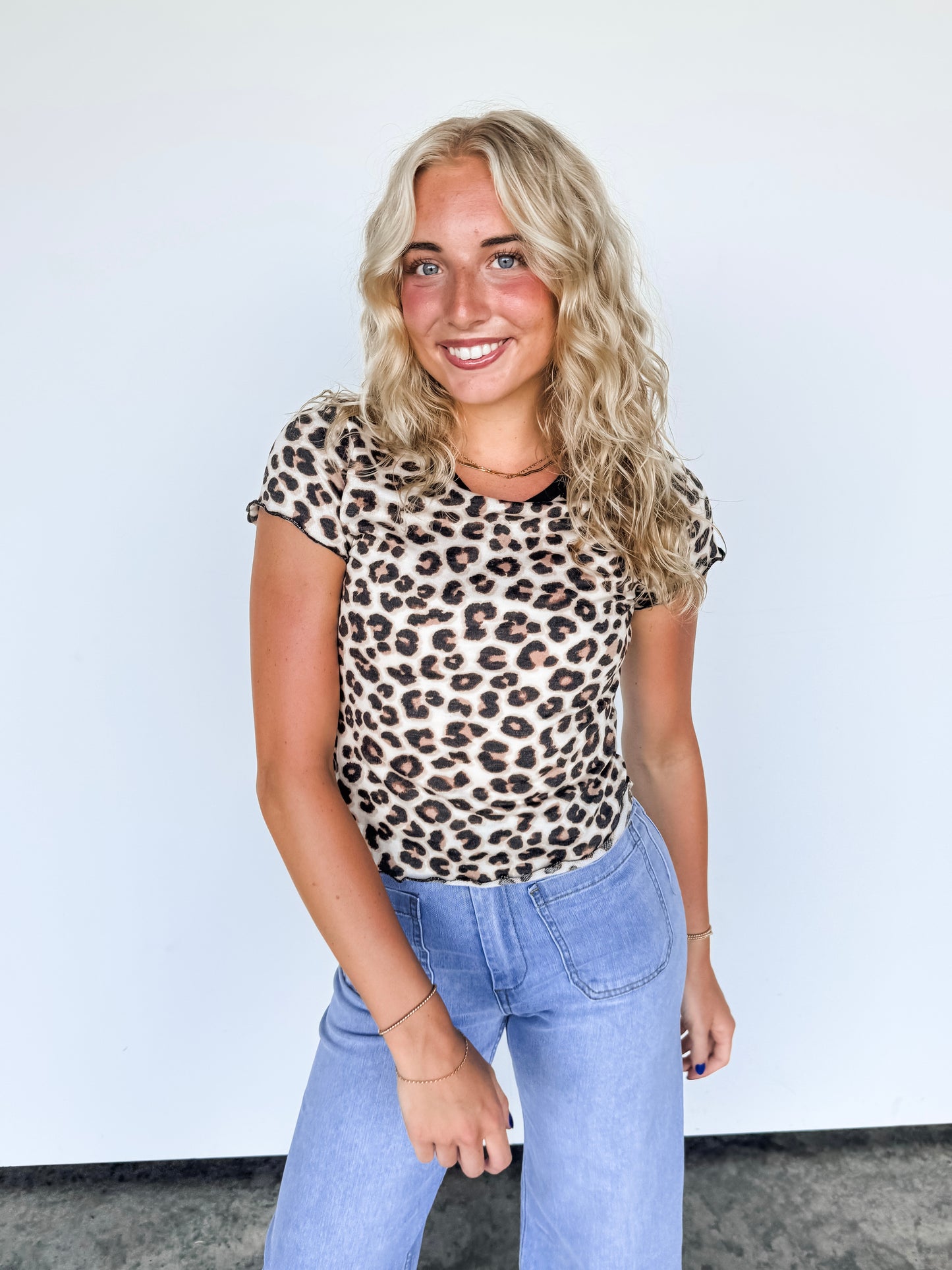 Leopard Short Sleeve Basic Tee