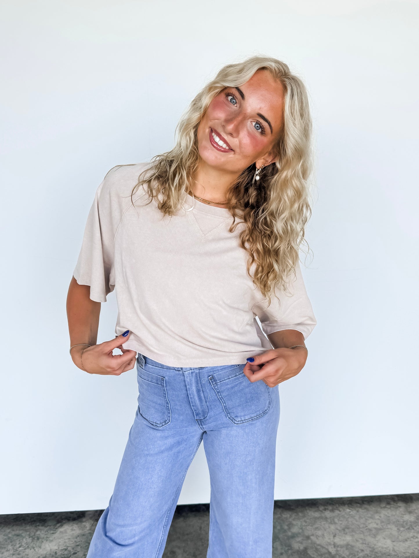 Taupe Mineral Washed Tee