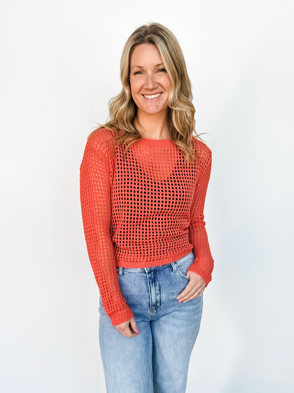 Coral Crochet Top