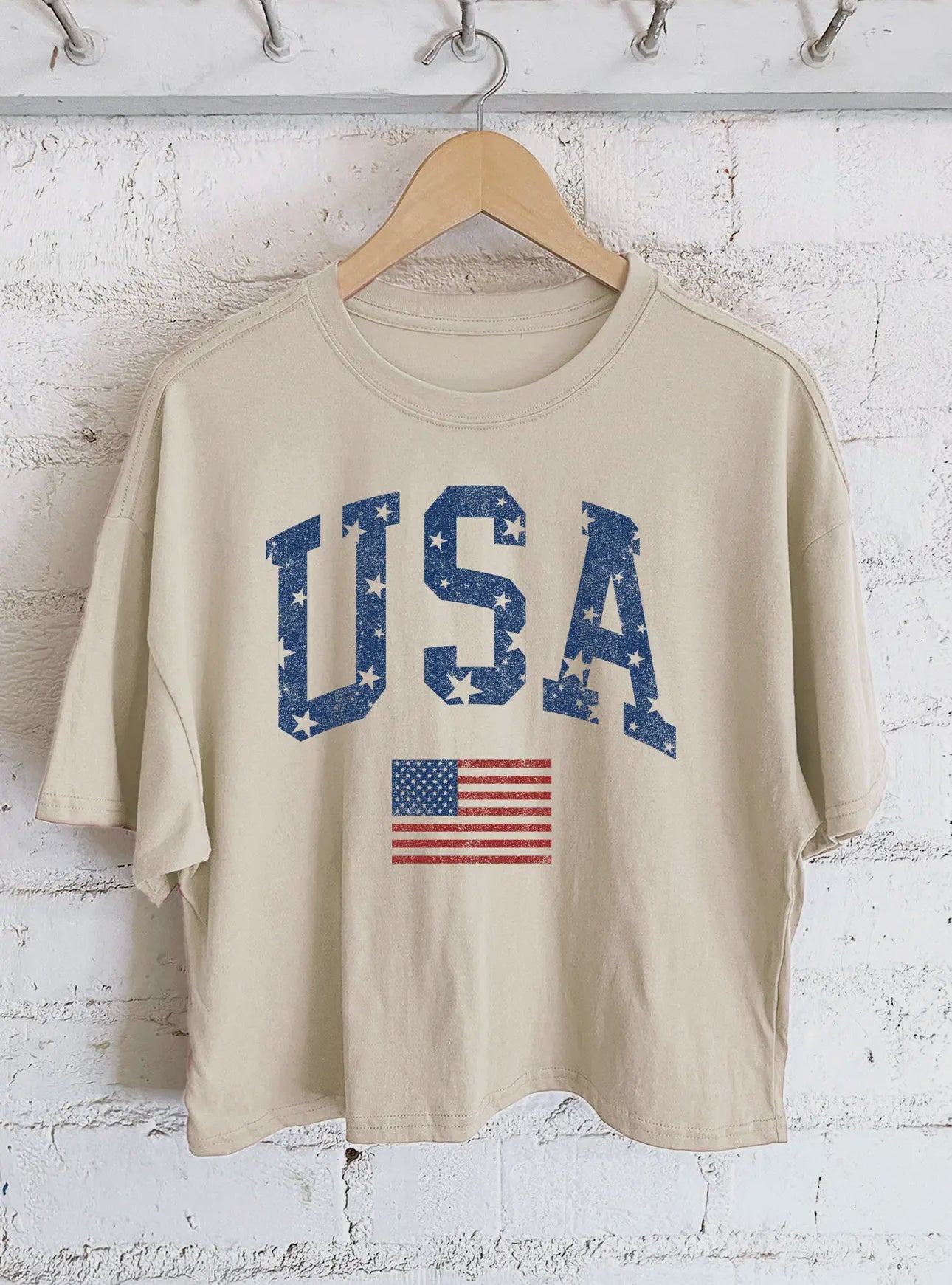 Stone USA Cropped Graphic Tee