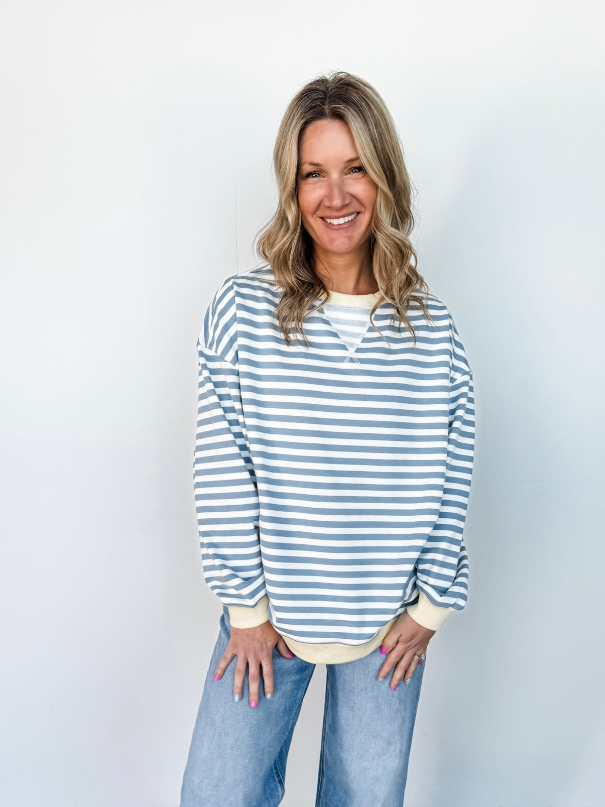 Blue Striped Crewneck
