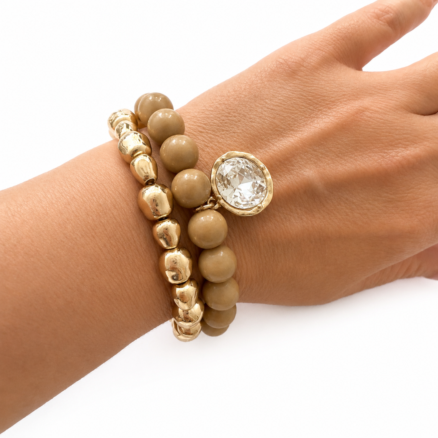 Marbled Bead Stretch Bracelet Stack