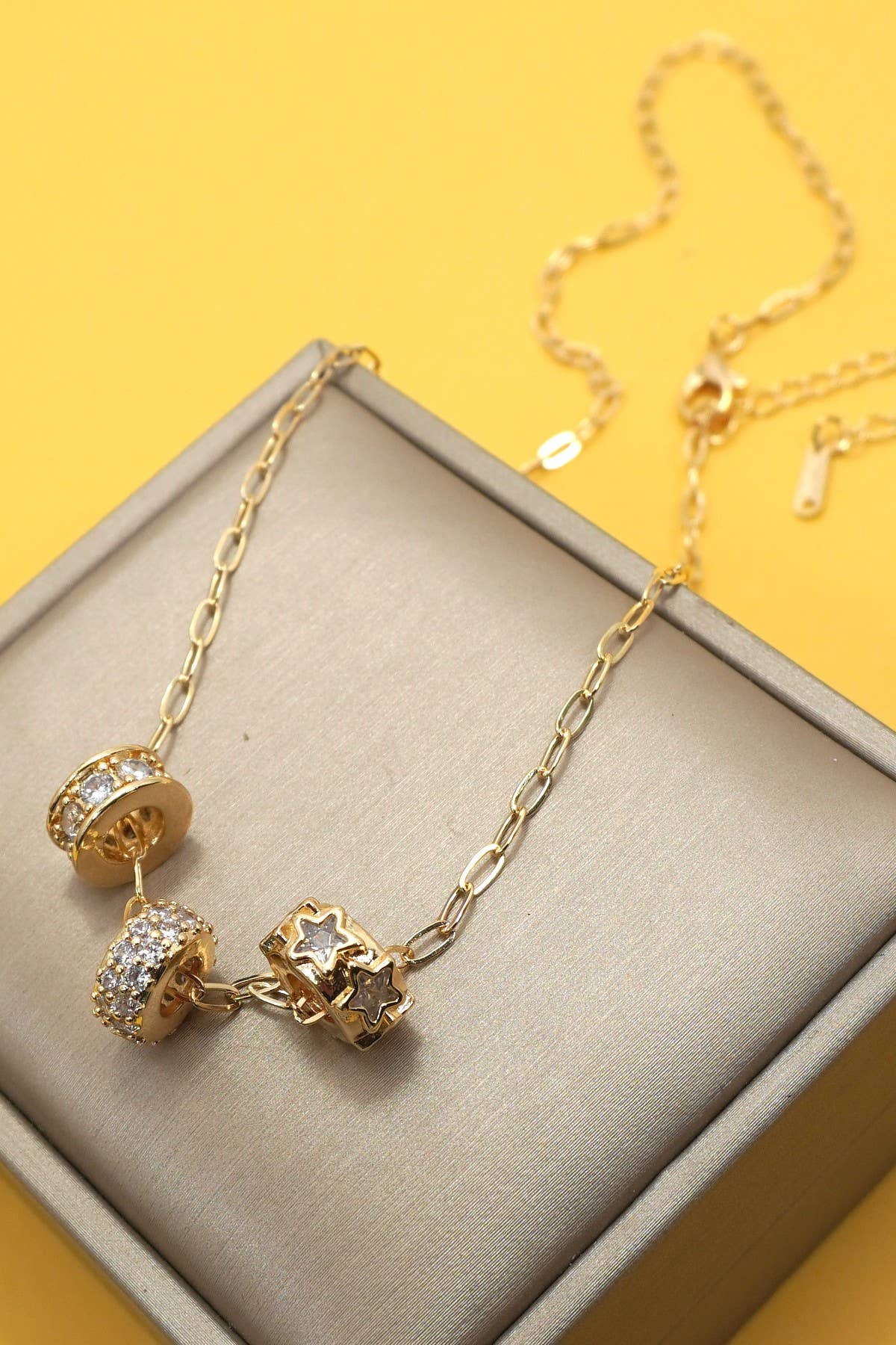 Gold Barrel Necklace