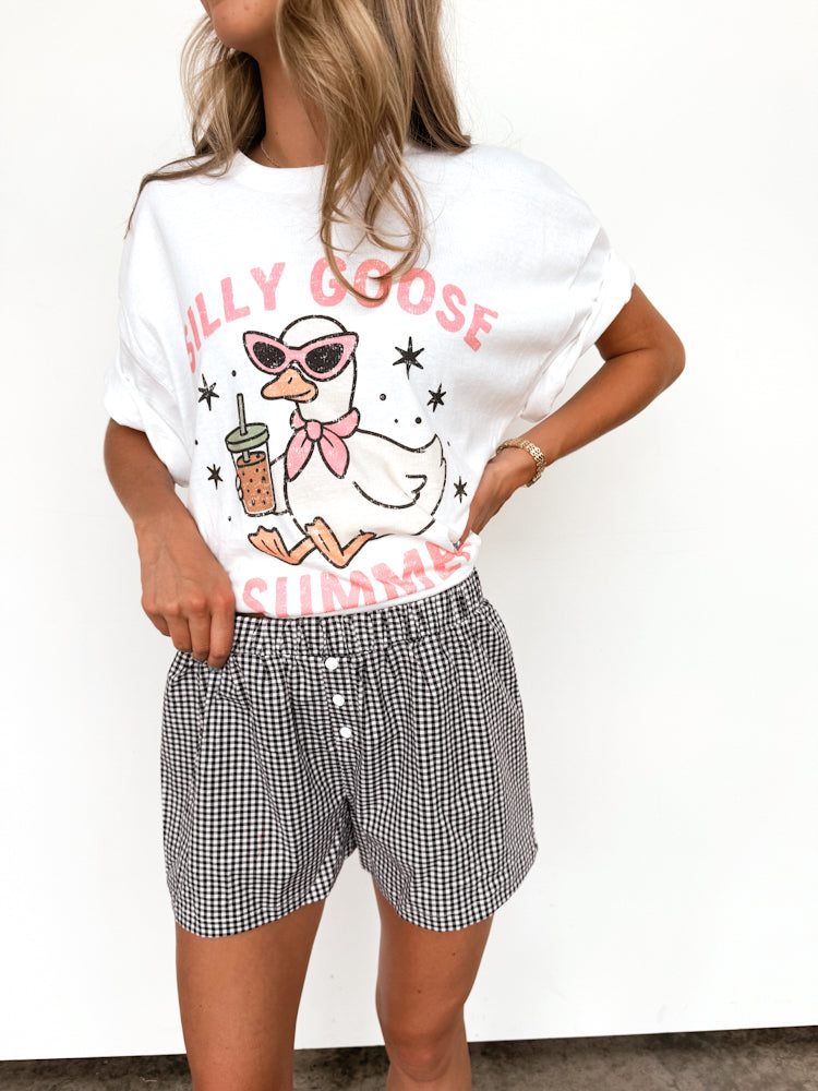 Black Gingham Boxer Shorts