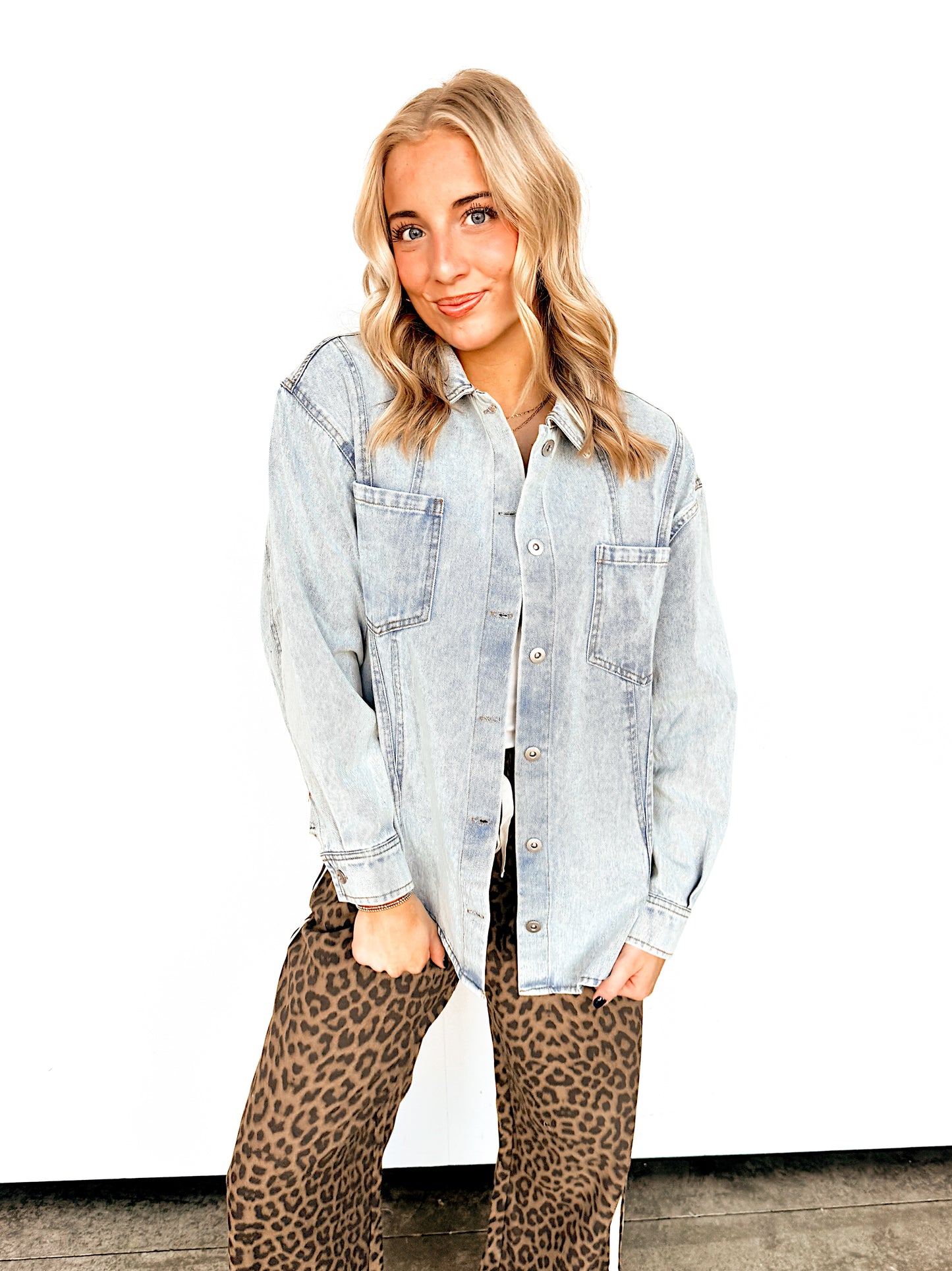 Light Denim Shirt Jacket