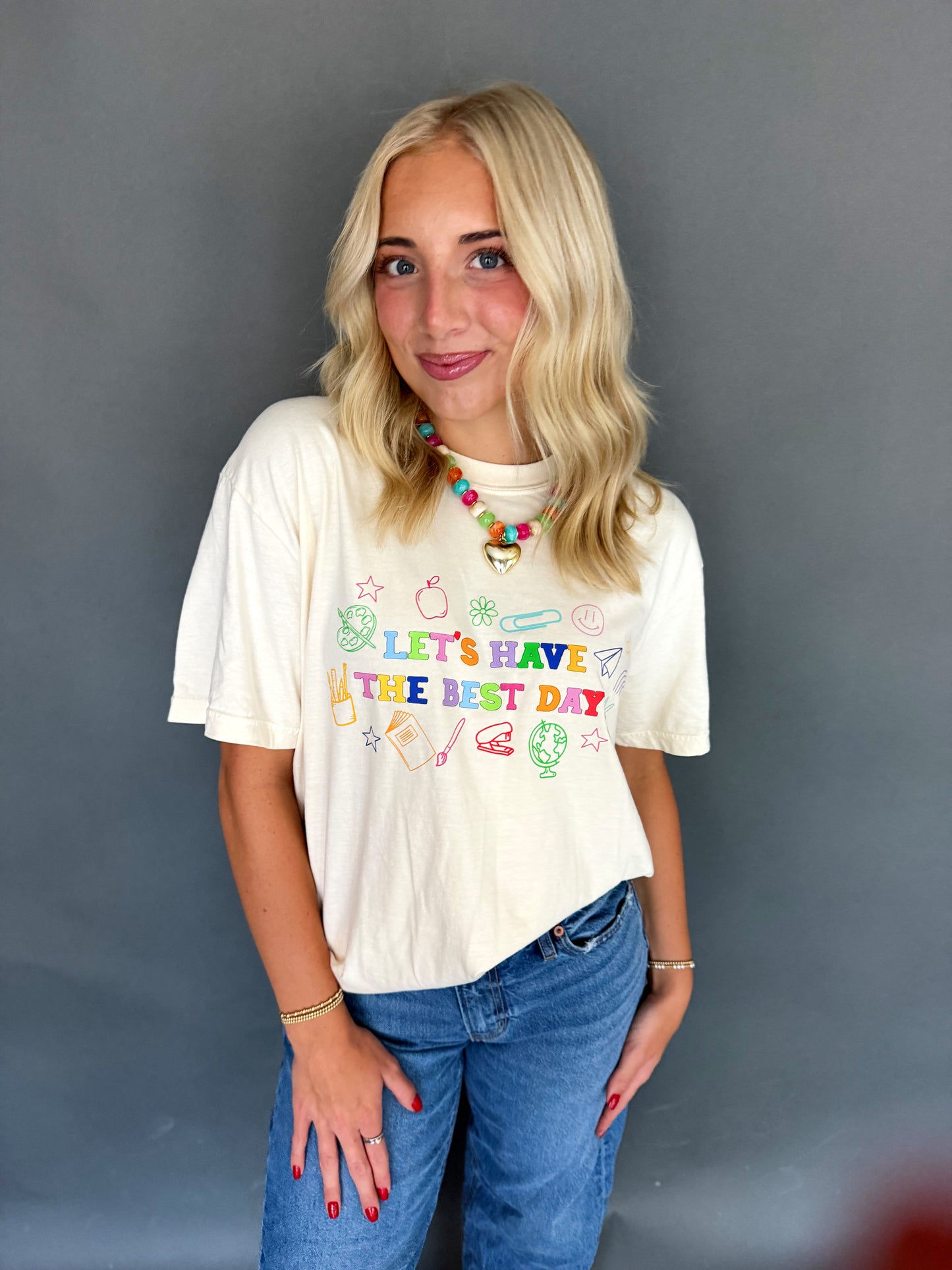 Ivory “Let's Have The Best Day” Tee