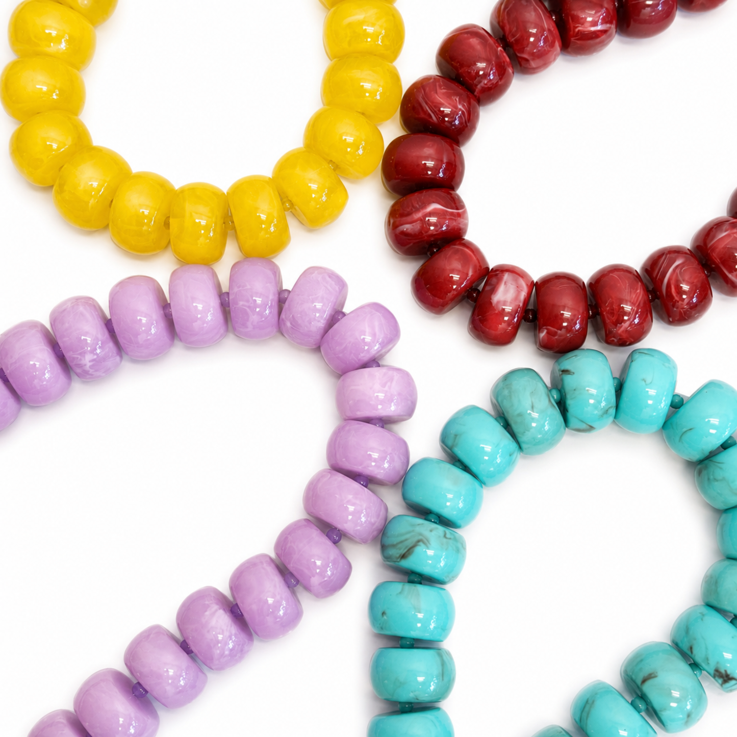 Turquoise Chunky Resin & Natural Stone Bead Necklace