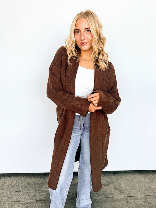 Chocolate Brown Duster Cardigan
