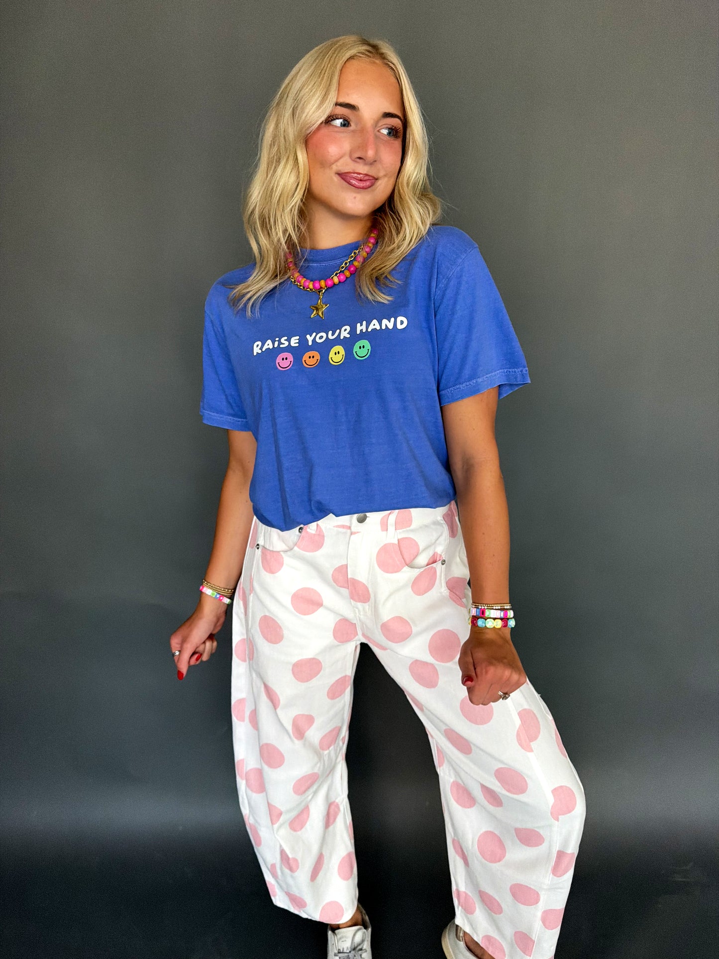 Mystic Blue “Raise Your Hand” Tee