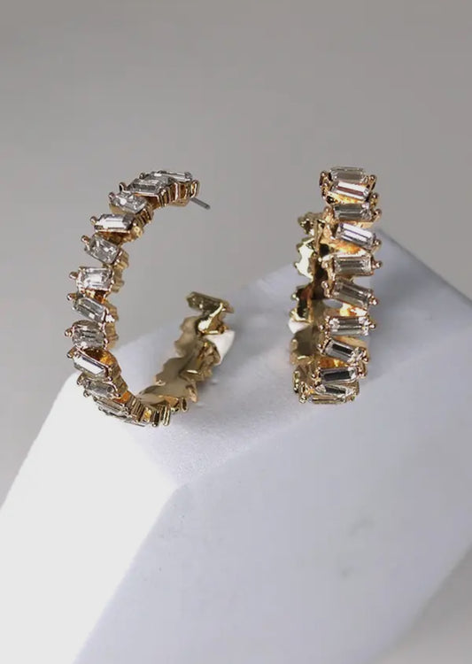Diamond Studded Hoops