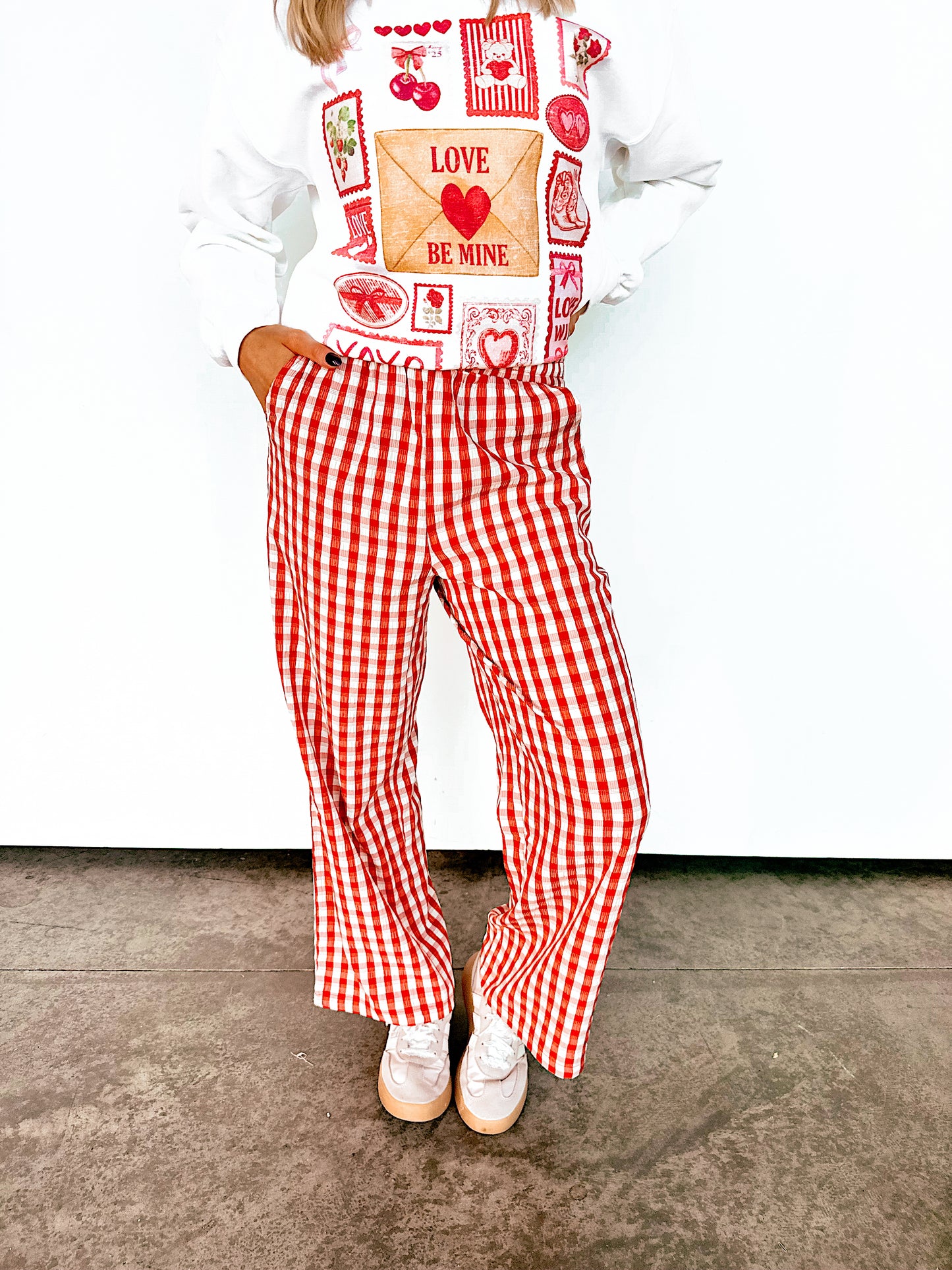 Red Gingham Comfy Pants