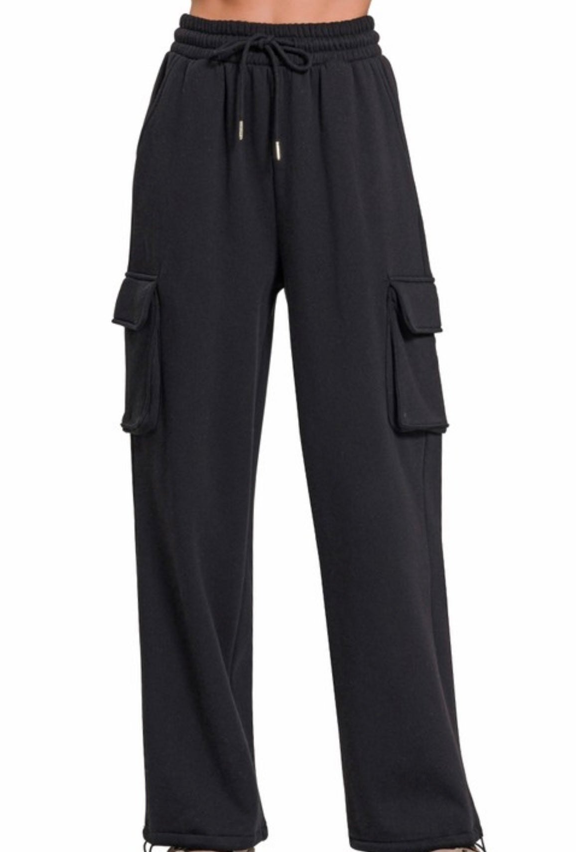 Black Fleece Cargo Sweatpants