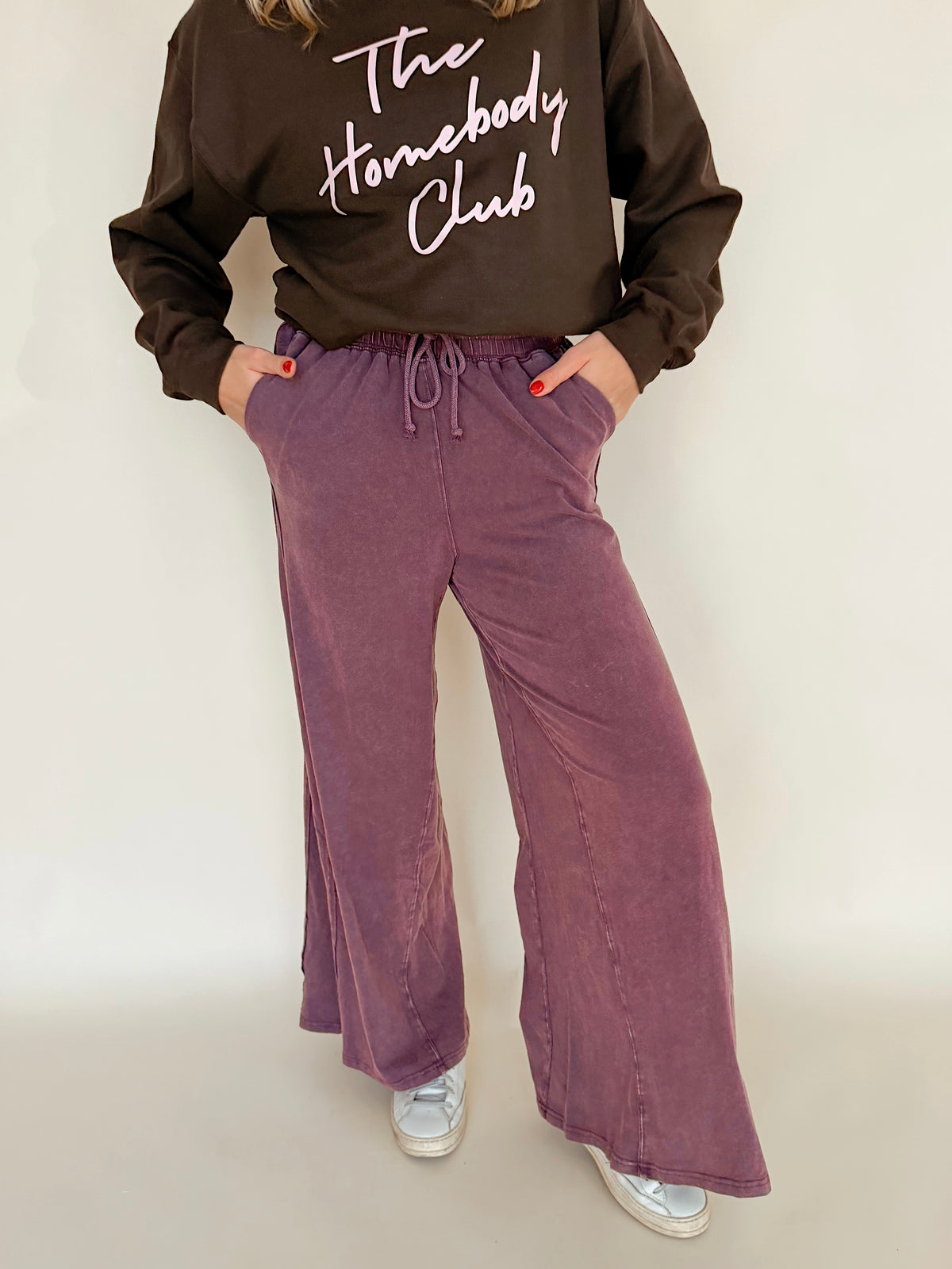 Wide Leg Mineral Wash Pants