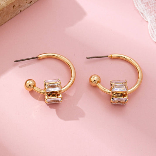 Crystal Climber Hoop Earrings