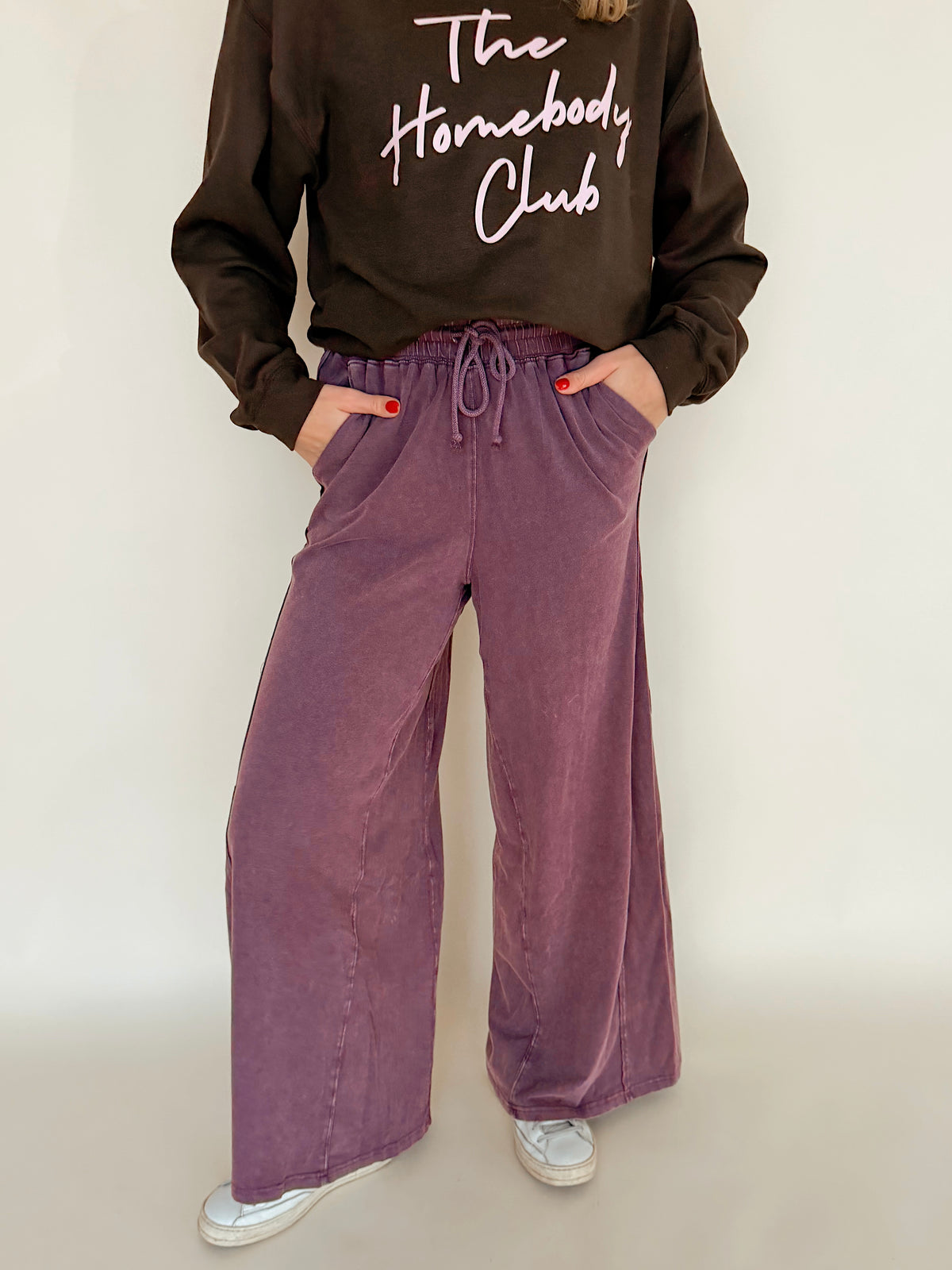Wide Leg Mineral Wash Pants