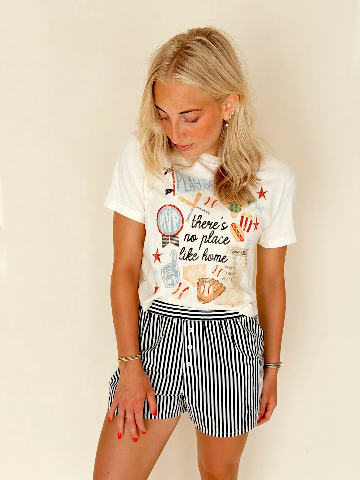 ‘No Place Like Home’ Baseball Collage Boxy Tee