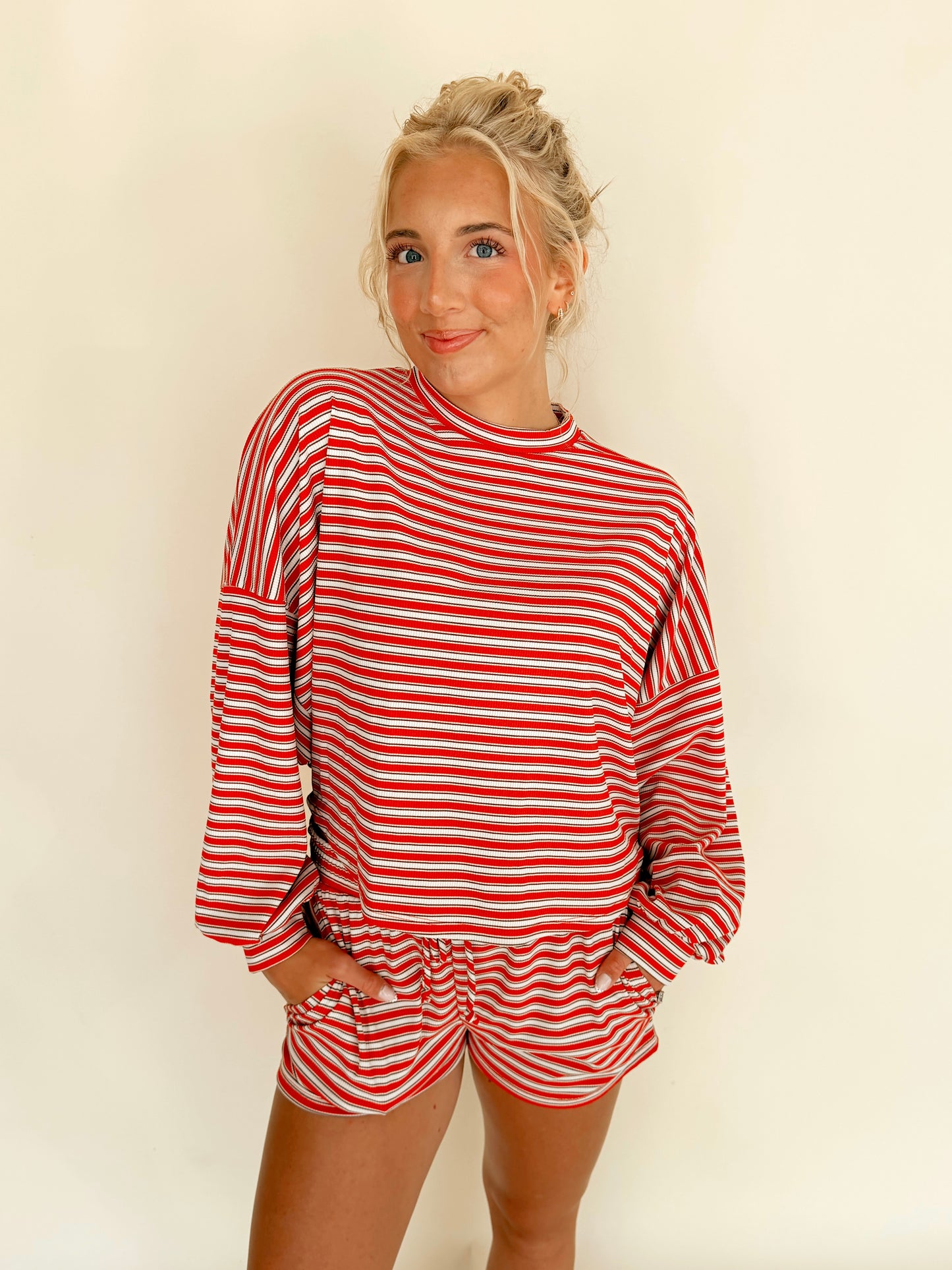 Red Striped Lounge Set