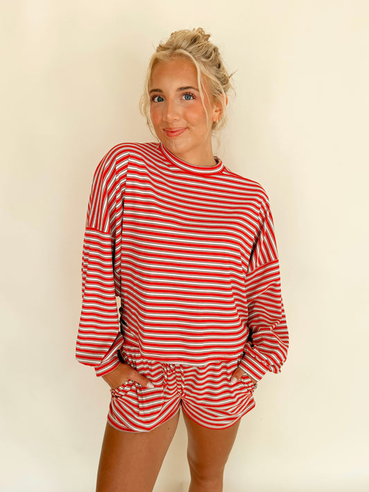 Red Striped Lounge Set