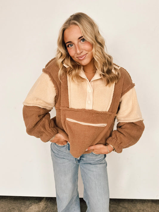 Beige & Camel Pullover Fleece