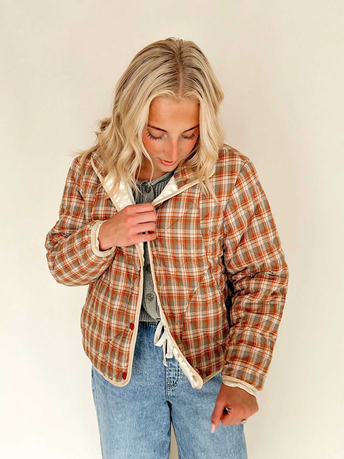 Vintage Plaid Quilted Jacket