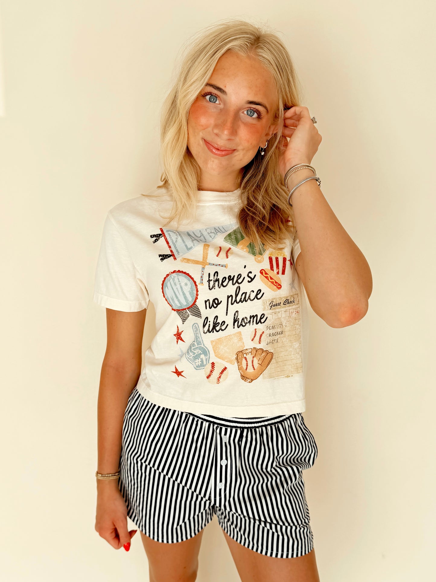 ‘No Place Like Home’ Baseball Collage Boxy Tee