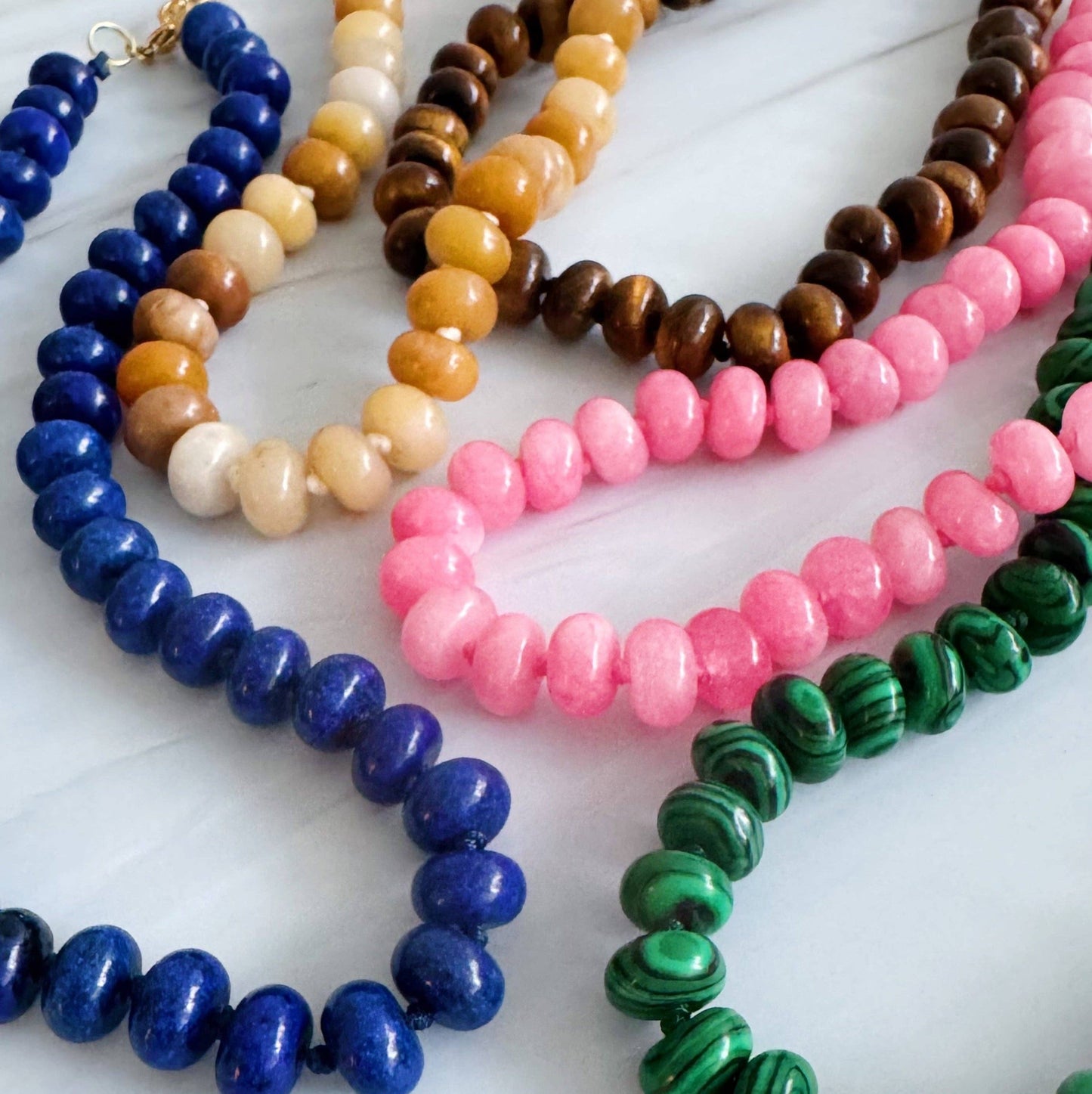 Pink Jade Refined Stone Bead Necklace