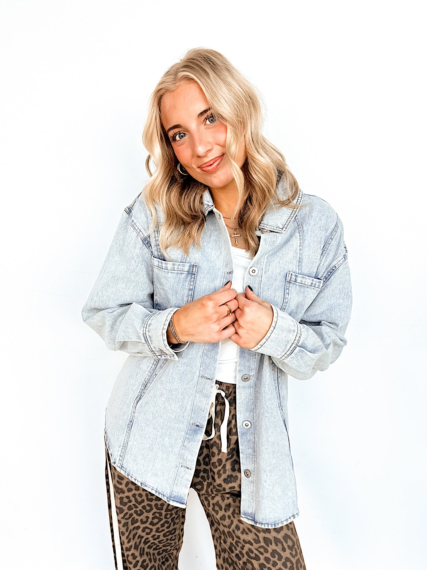 Light Denim Shirt Jacket