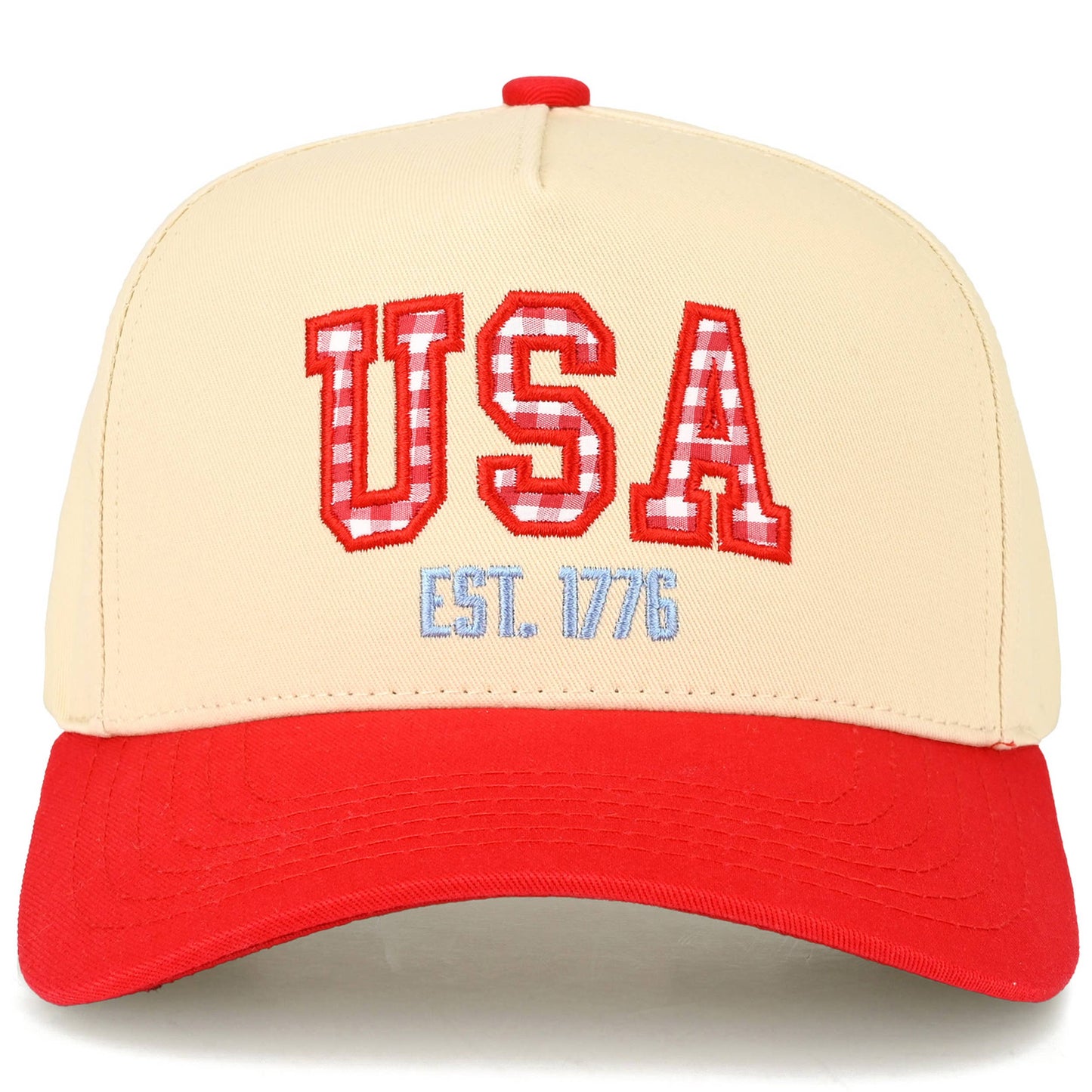 USA Gingham Checked Trucker Hat