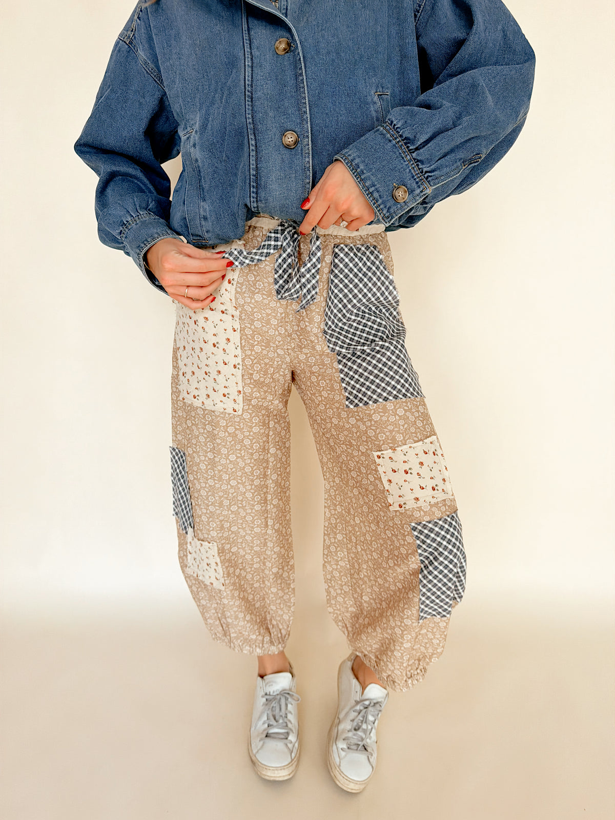 Floral Patchwork Printed Balloon Pants
