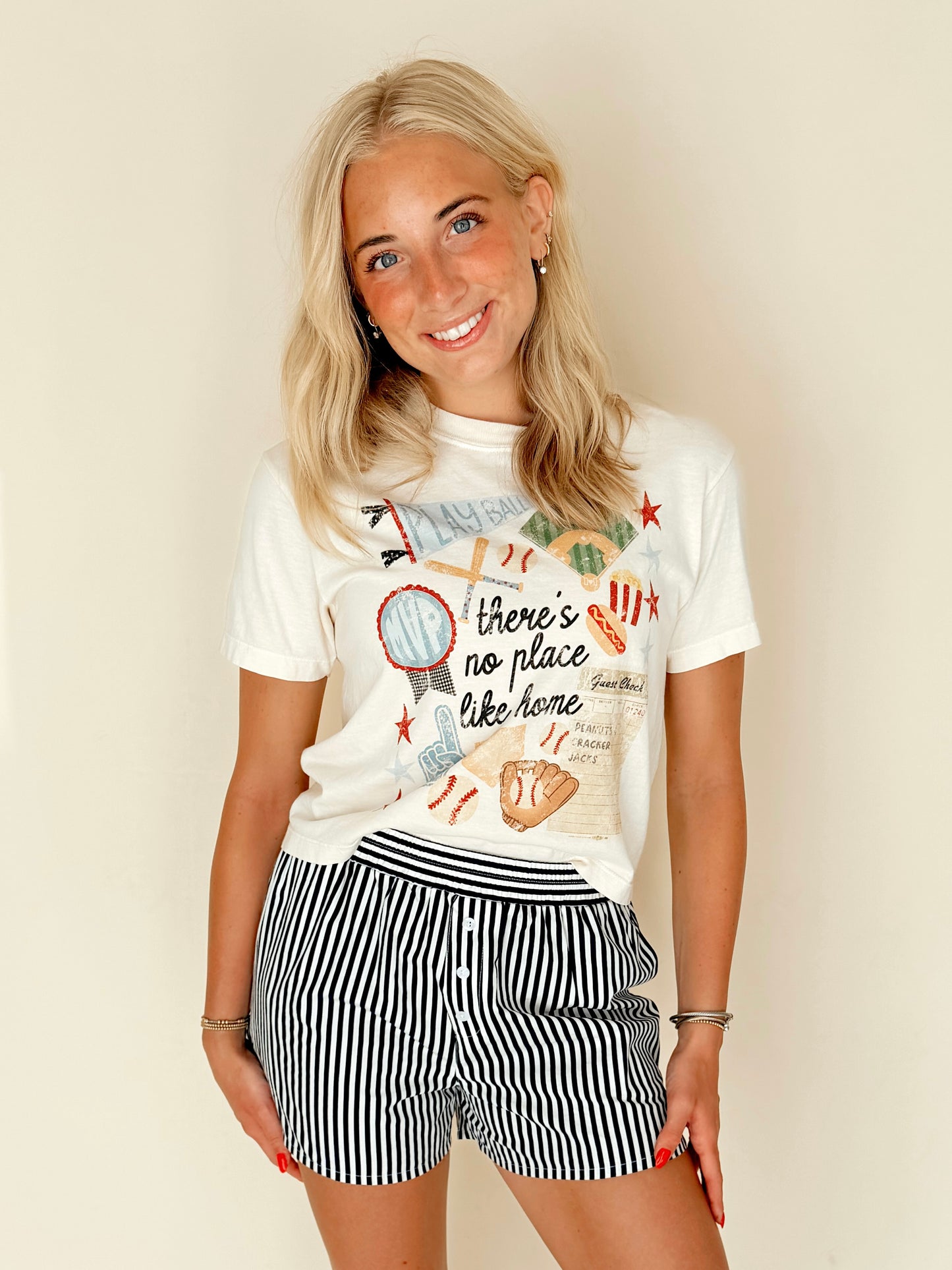 ‘No Place Like Home’ Baseball Collage Boxy Tee