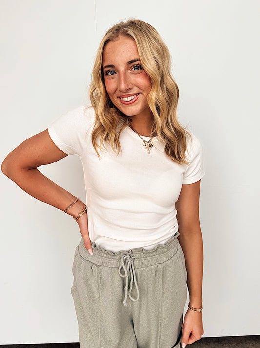 Mineral Washed Crew Neck Short Sleeve Top [2 colors]