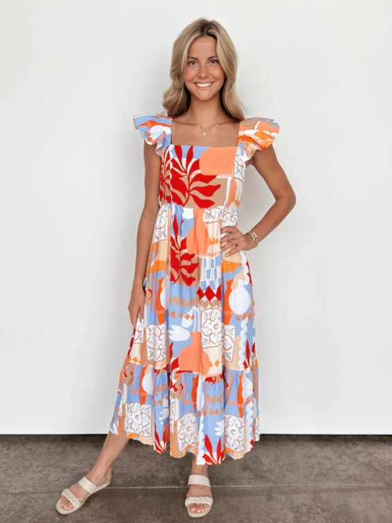 Multi Color Patterned Dress
