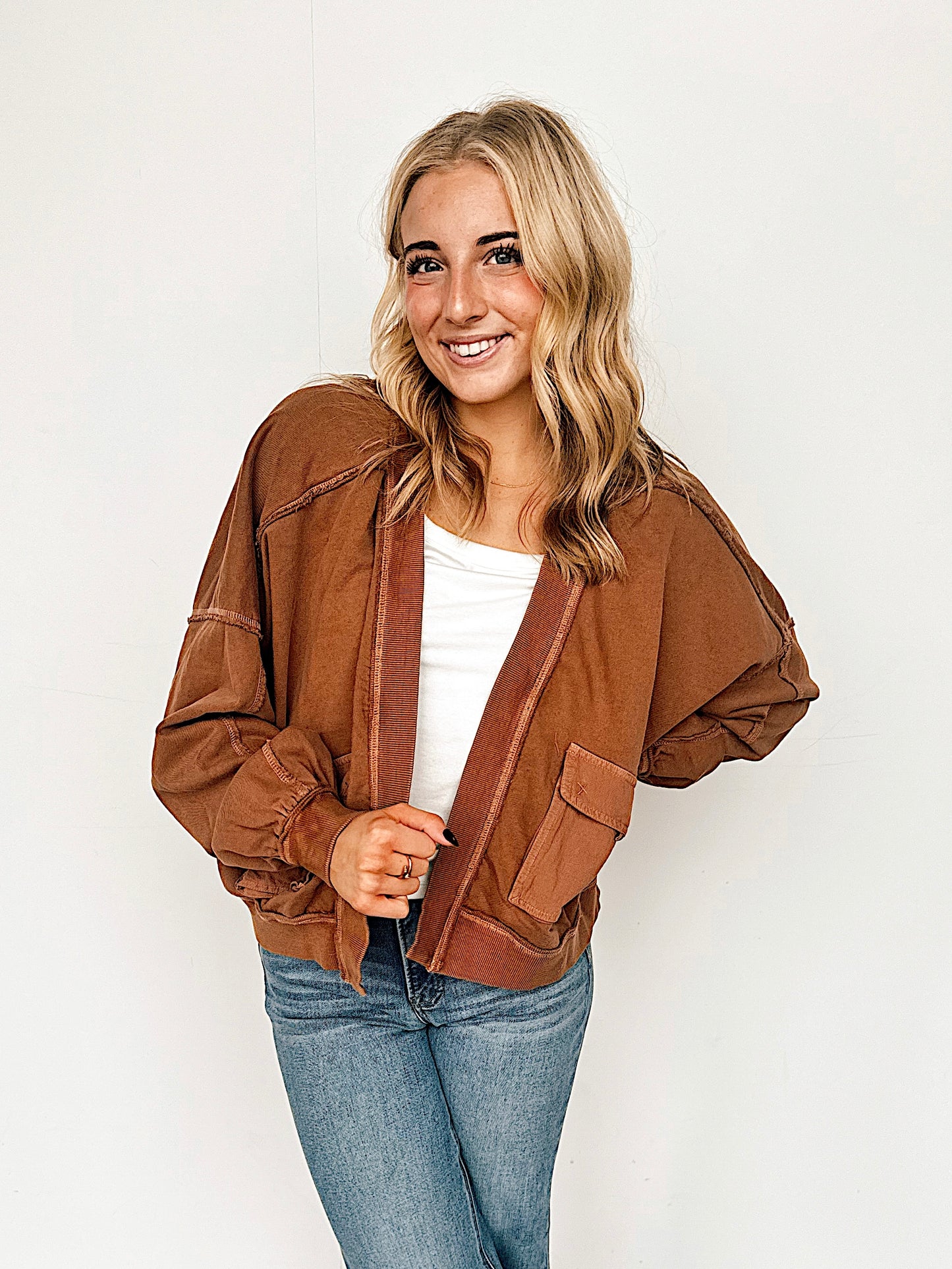 Camel Cardigan Top