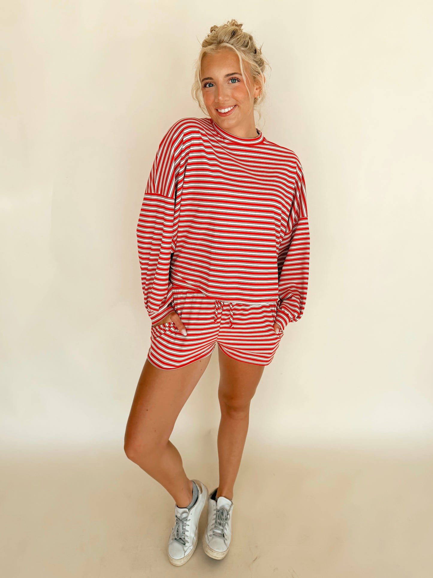 Red Striped Lounge Set