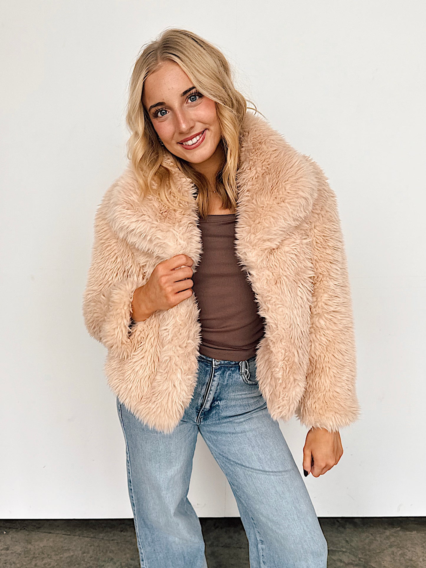 Cream Shaggy Sherpa Jacket