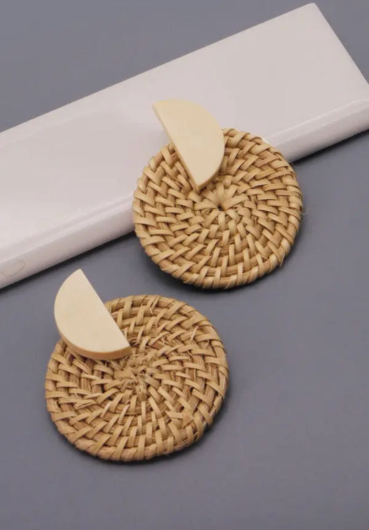 Raffia Circular Earrings