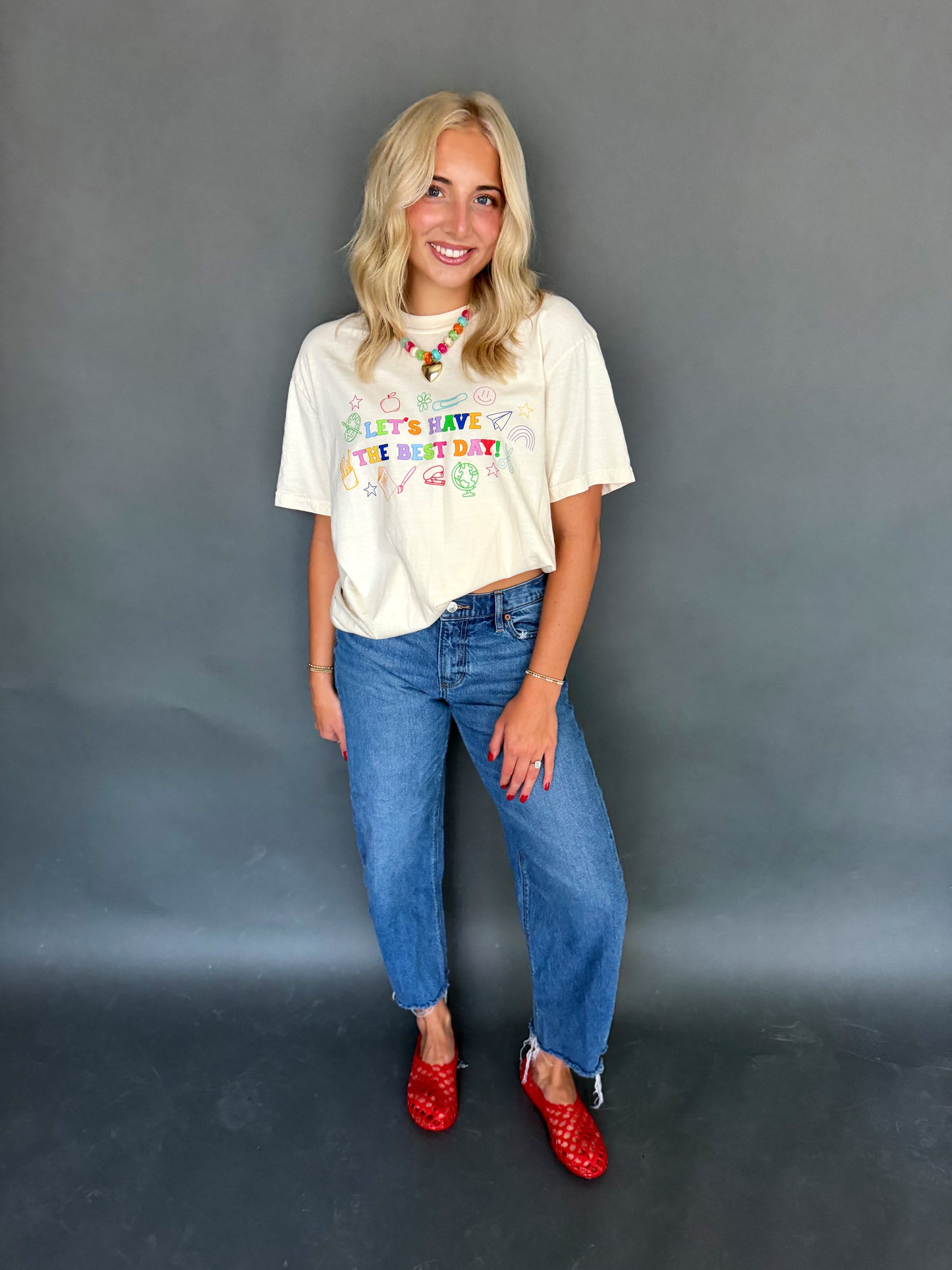 Ivory “Let's Have The Best Day” Tee