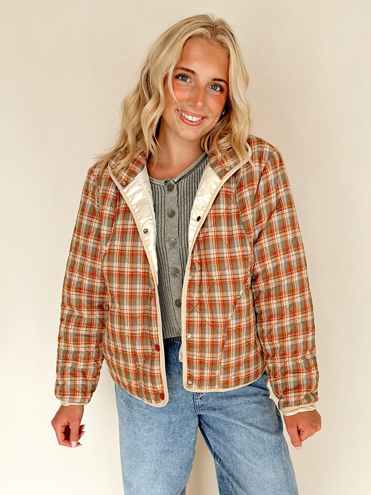Vintage Plaid Quilted Jacket